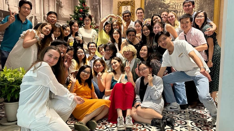 Students posing for a photo
