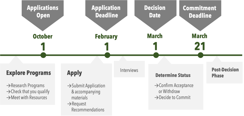 Timeline of the pre-decision phase with dates.