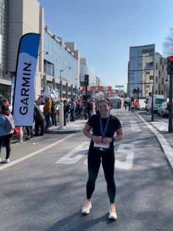 Eloise Allen-Bowton after running a marathon.