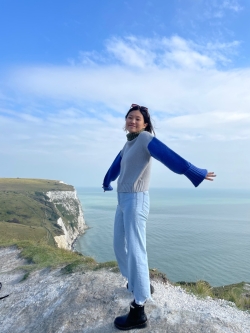 Gemma Tung atop the Seven Sisters chalk cliffs.
